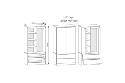 Шкаф Мори МШ 900.1 графит